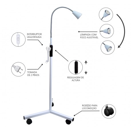 Foco Cirúrgico Clínico Hospitalar para Lâmpada de Led